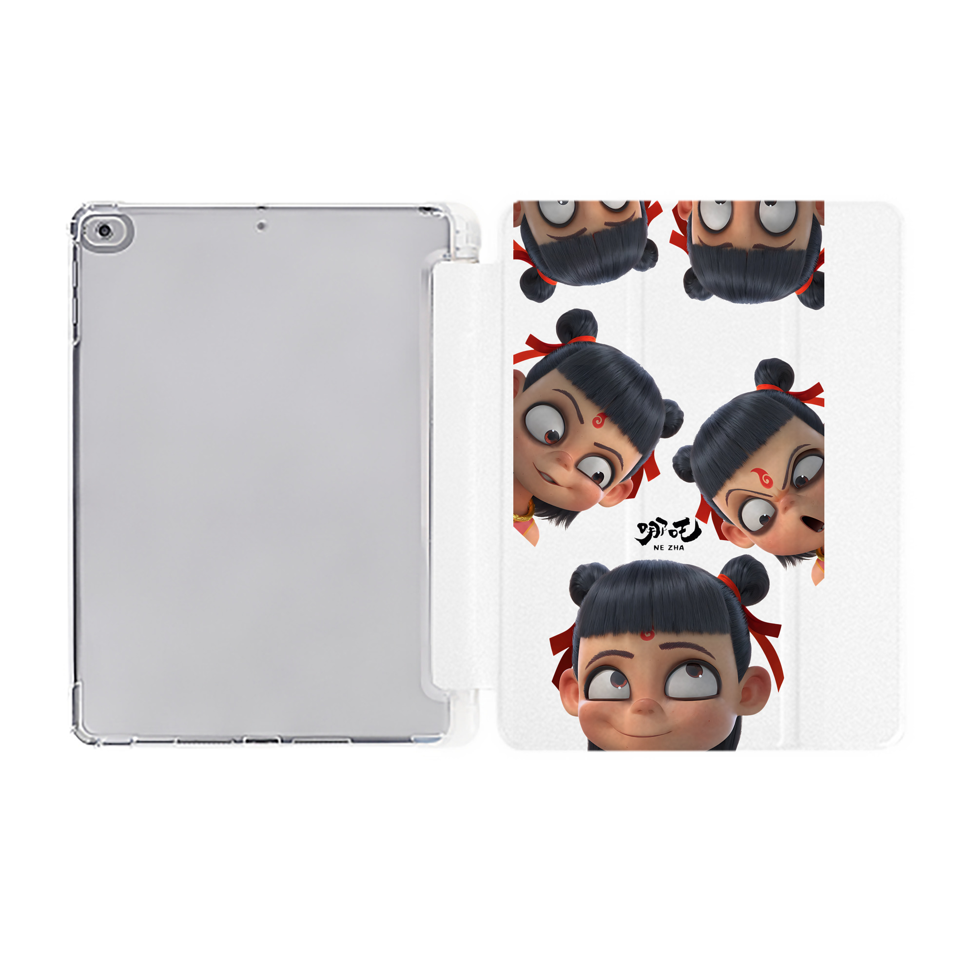 （画像用） Ne Zha 2 ナタ 魔童の大暴れ IPad ケース ペン収納付き 三つ折りスタンド PUレザー×シリコン 対応機種9.5/10.5/10.9インチ